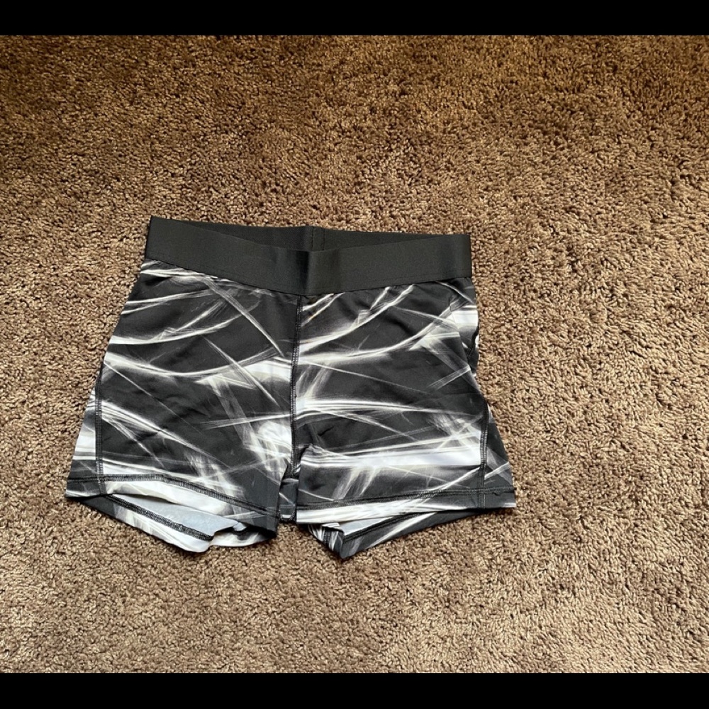 Black and white spandex Victoria’s Secret shorts